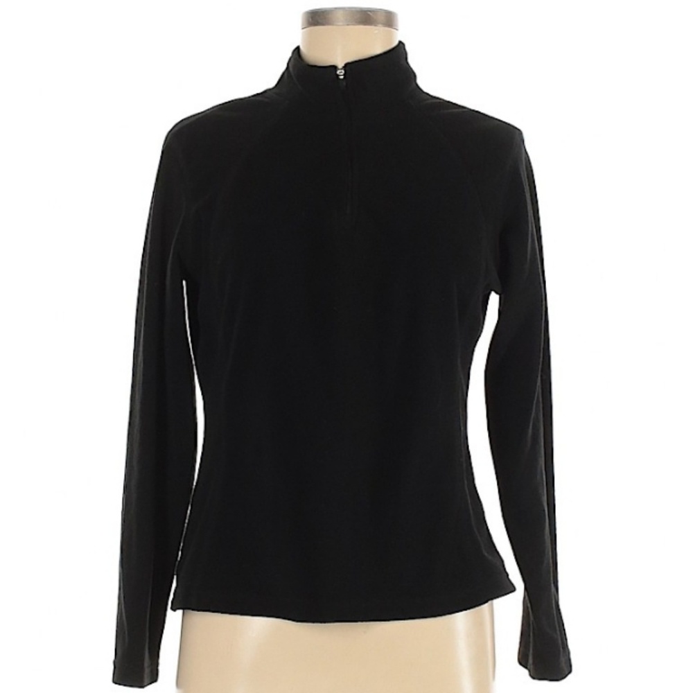 Cambridge Dry Goods Black half zip up light fleece sweatshirt Size Mediun